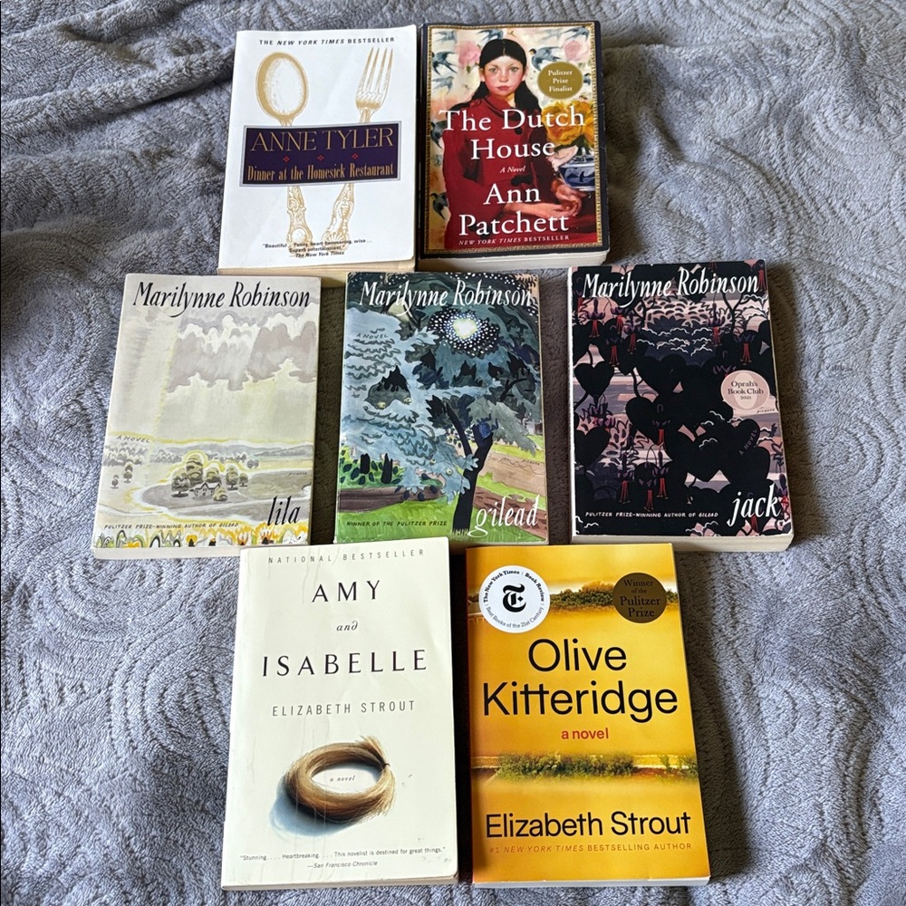 7 lot book bundle. Marilynne Robinson, Elizabeth Strout, Ann Patchett, Ann Tyler